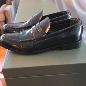 Sleek Black Leather Loafers
